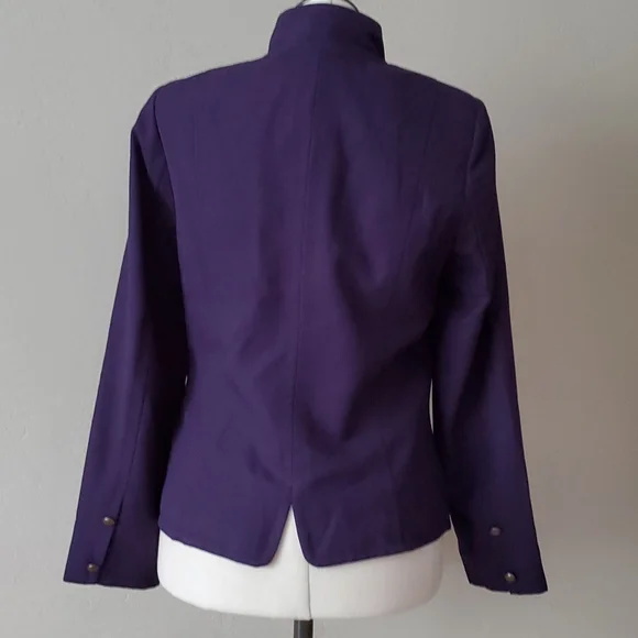 Purple military style blazer - Picture 3 of 4